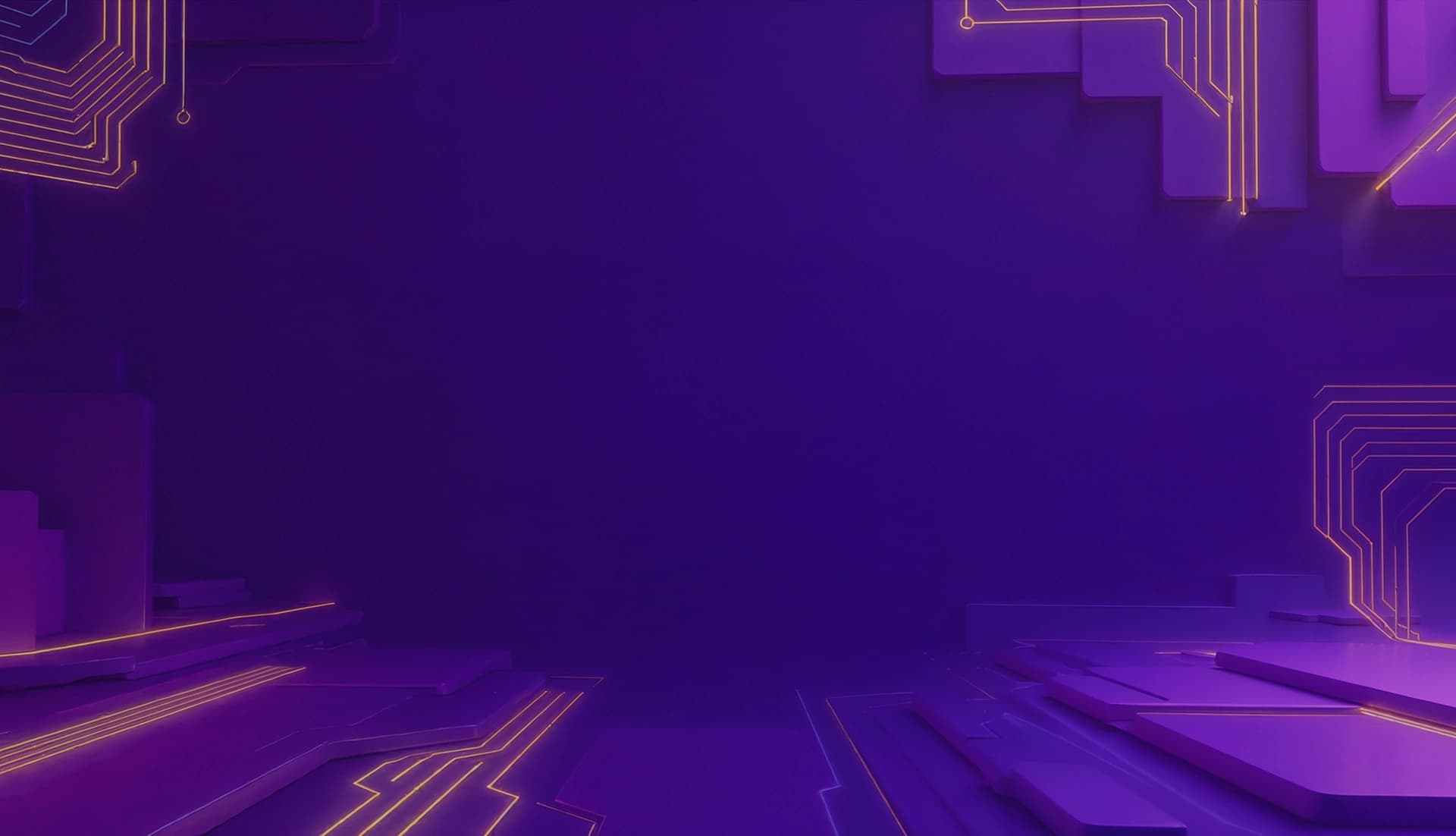 Isometric 3D illustration of connected technology platforms with glowing circuit pathways